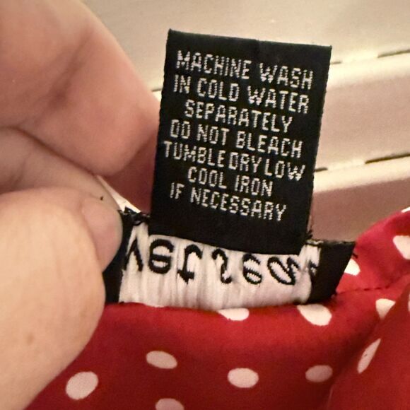 Wet Seal VTG Y2K Coquette Red Polka Dot Satin 90s Babydoll Dress Size Medium - Picture 7 of 13